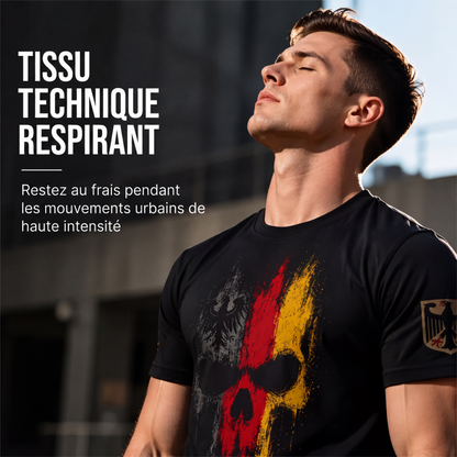T-shirt crâne drapeau allemand pour homme
