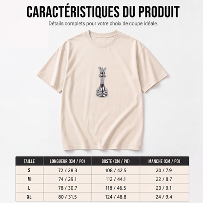 T-shirt pour homme à col rond avec motif d'échecs