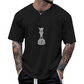 T-shirt pour homme à col rond avec motif d'échecs