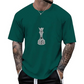 T-shirt pour homme à col rond avec motif d'échecs