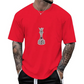 T-shirt pour homme à col rond avec motif d'échecs