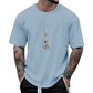 T-shirt pour homme à col rond avec motif d'échecs