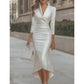 Robe midi élégante en satin pour femme