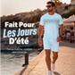 Ensemble 2 pièces décontracté pour homme : t-shirt et short