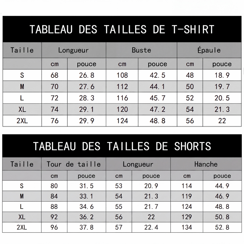 Ensemble 2 pièces décontracté pour homme : t-shirt et short