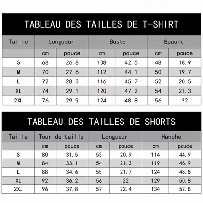 Ensemble 2 pièces décontracté pour homme : t-shirt et short