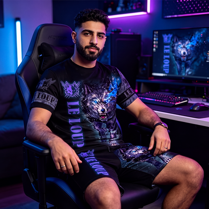 Ensemble décontracté pour homme : t-shirt à motif animalier et short