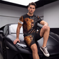 Ensemble décontracté pour homme : t-shirt à motif animalier et short