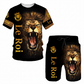 Ensemble décontracté pour homme : t-shirt à motif animalier et short