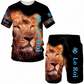 Ensemble décontracté pour homme : t-shirt à motif animalier et short