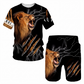 Ensemble décontracté pour homme : t-shirt à motif animalier et short