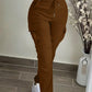 Pantalons cargo décontractés pour femme à taille élastique avec cordon de serrage