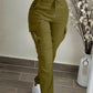 Pantalons cargo décontractés pour femme à taille élastique avec cordon de serrage