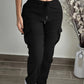 Pantalons cargo décontractés pour femme à taille élastique avec cordon de serrage