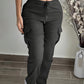 Pantalons cargo décontractés pour femme à taille élastique avec cordon de serrage