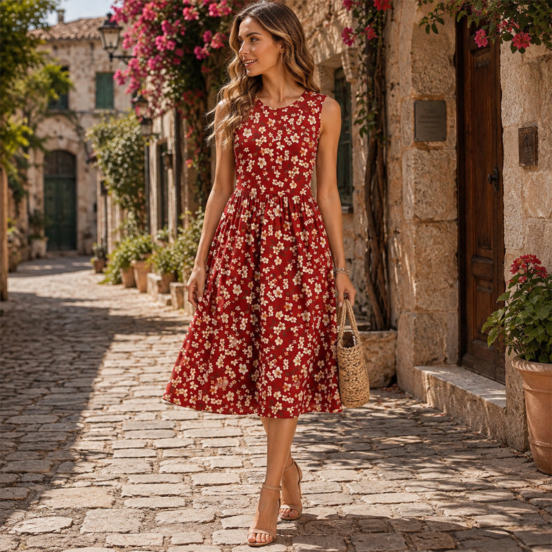 ✨ Robe Longue Femme Sans Manches – Coupe Fluide, Élégante & Féminine