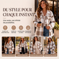 Veste femme à carreaux boutonnée confortable