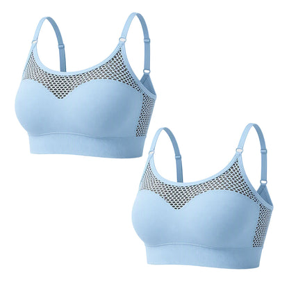 Soutien-gorge de sport push-up en maille ajourée pour femme