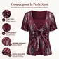 T-shirt femme faux deux pièces à imprimé léopard et anneau en O
