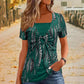 T-shirt femme faux deux pièces à imprimé léopard et anneau en O
