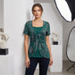 T-shirt femme faux deux pièces à imprimé léopard et anneau en O
