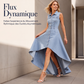 Robe en jean sans manches pour femme avec ourlet asymétrique