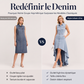 Robe en jean sans manches pour femme avec ourlet asymétrique