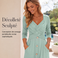 Robe décontractée pour femme à col en V croisé