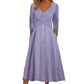 Robe décontractée pour femme à col en V croisé