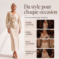 Robe élégante en velours à col bénitier pour femme