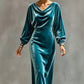 Robe élégante en velours à col bénitier pour femme