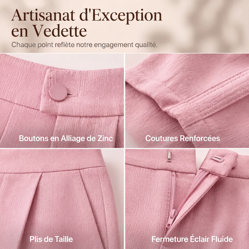 Pantalon large élégant à taille haute pour femme