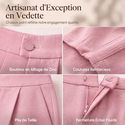 Pantalon large élégant à taille haute pour femme