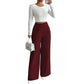 Pantalon large élégant à taille haute pour femme