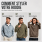 Veste en jean décontractée pour homme avec demi-zip