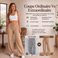 Pantalon droit taille haute pour femme