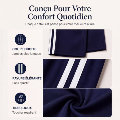 Pantalon droit taille haute pour femme