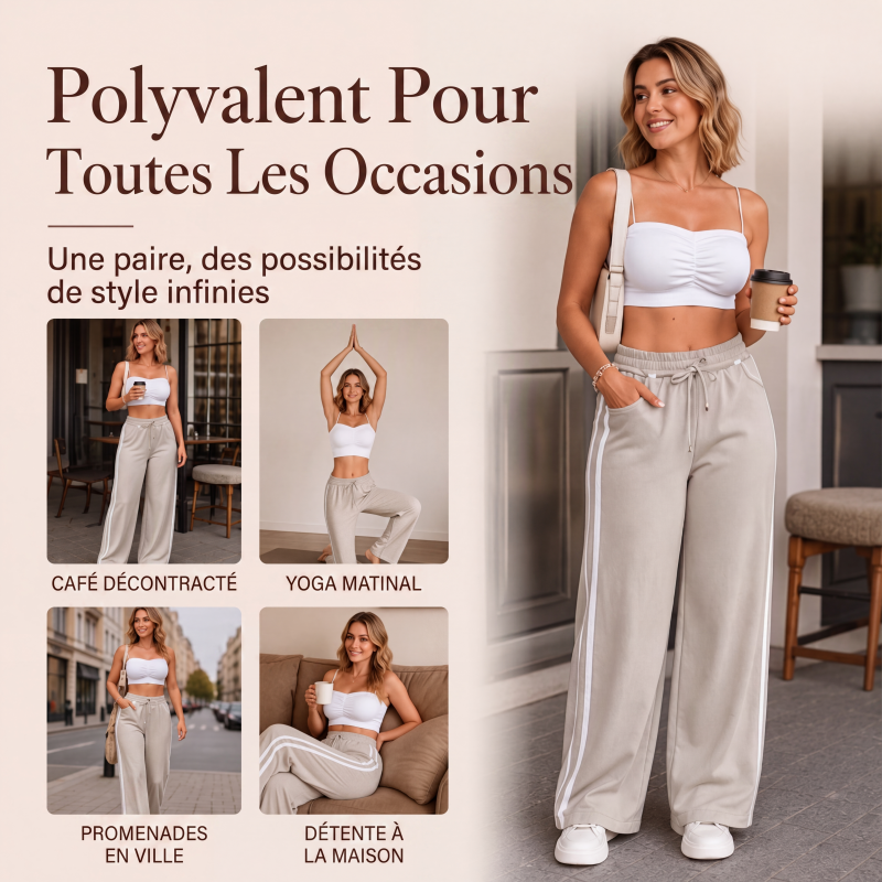 Pantalon droit taille haute pour femme