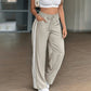 Pantalon droit taille haute pour femme