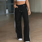 Pantalon droit taille haute pour femme