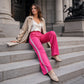 Pantalon droit taille haute pour femme