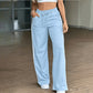 Pantalon droit taille haute pour femme
