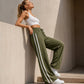 Pantalon droit taille haute pour femme