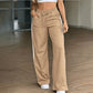 Pantalon droit taille haute pour femme