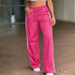 Pantalon droit taille haute pour femme