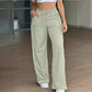 Pantalon droit taille haute pour femme