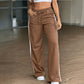 Pantalon droit taille haute pour femme