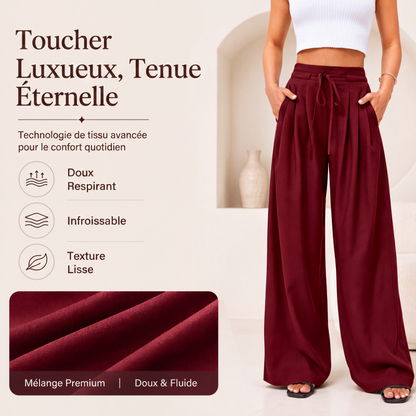 🌸 OFFRE LIMITÉE –50% ! ✨ Pantalon large plissé fluide décontracté pour femme