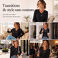 🌸 OFFRE LIMITÉE –50% ! ✨ Haut en maille côtelée pour femme, col V avec boutons décoratifs