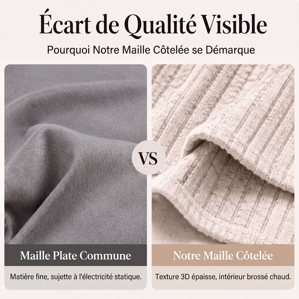 🌸 OFFRE LIMITÉE –50% ! ✨ Haut en maille côtelée pour femme, col V avec boutons décoratifs